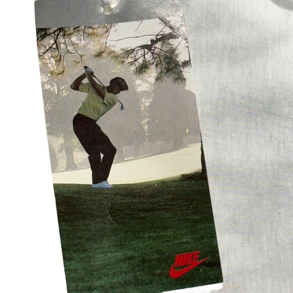 Nike Vintage 80S Grid Print Polo Shirt White Mercerized Cotton Rare Deadstock M - Picture 8 of 10